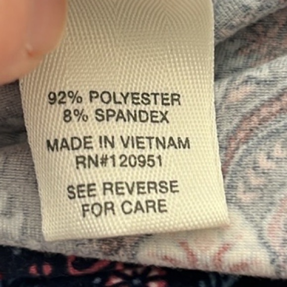 🆕Mudd Square Neck Body Con Long Sleeve Dress Medallion Pattern Navy Sz M - Picture 7 of 7